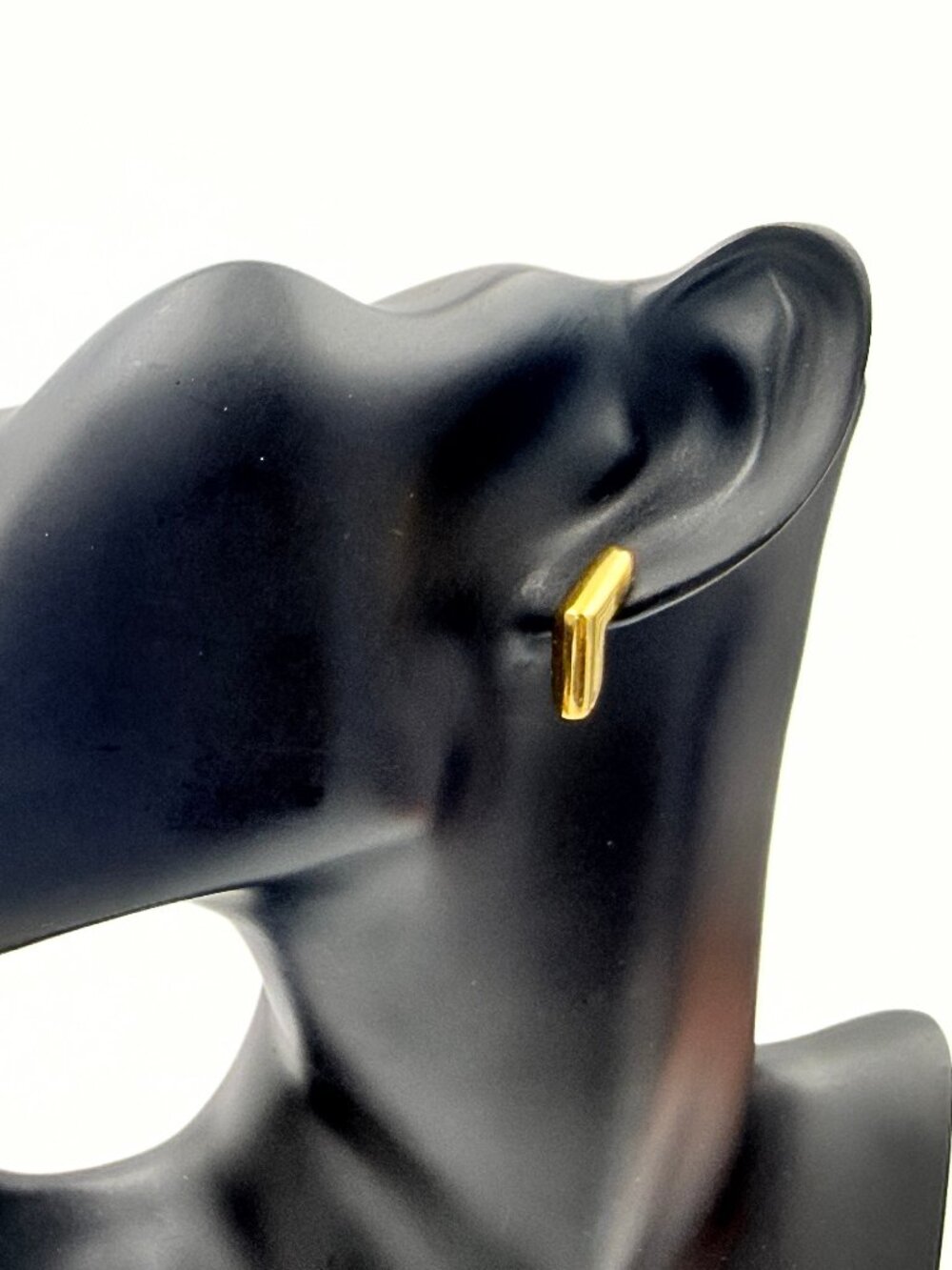 Modernist Monet Gold Plated Geometric Post Earrings